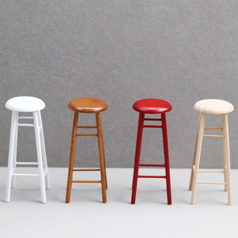 Home Bar Stools - 1:12 Dollhouse minyatür yüksek tabure Bar
