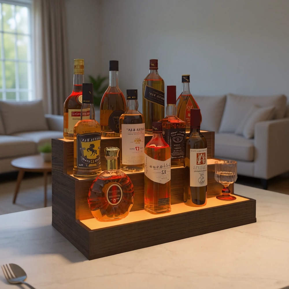 Home Bar Shelves - Ev Barı LED Şişe Teşhir Rafı