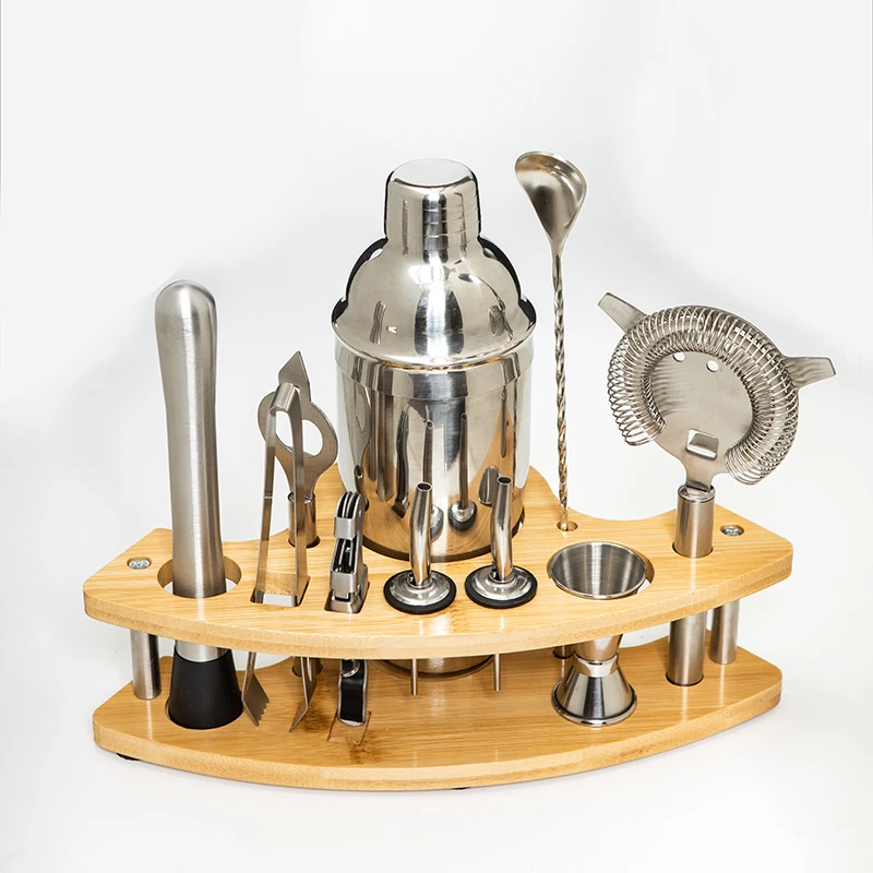 Boston Shaker Set - Standı ile 11 adet paslanmaz çelik