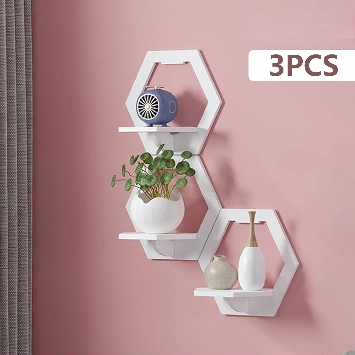 3 adet Altıgen duvar rafı Yumr - Home Bar Shelves incelemesi ve fiyatı