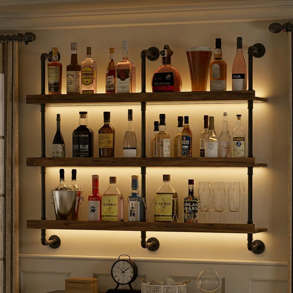 Duvara Monte LED Işıklı Üç Kat - Home Bar Shelves incelemesi ve fiyatı