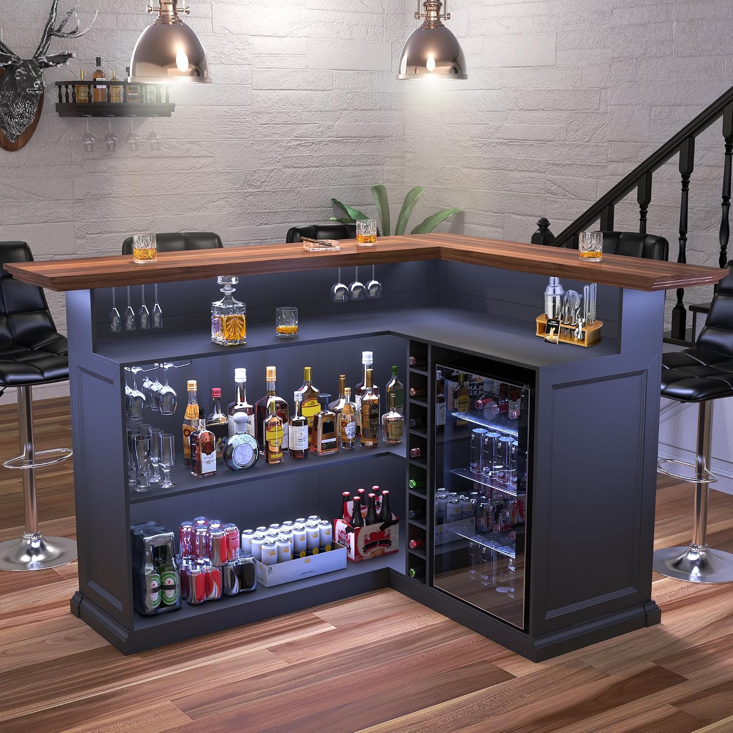 L Şeklinde Buzdolabı Alanlı Ev - Home Bar And Cabinet incelemesi ve fiyatı