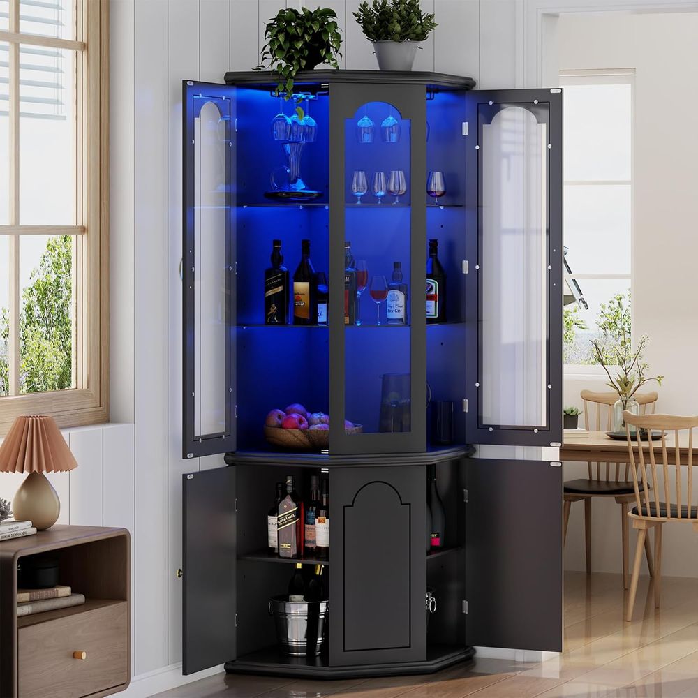 Temperli Cam Kapılı Işıklı Bar - Home Bar And Cabinet incelemesi ve fiyatı