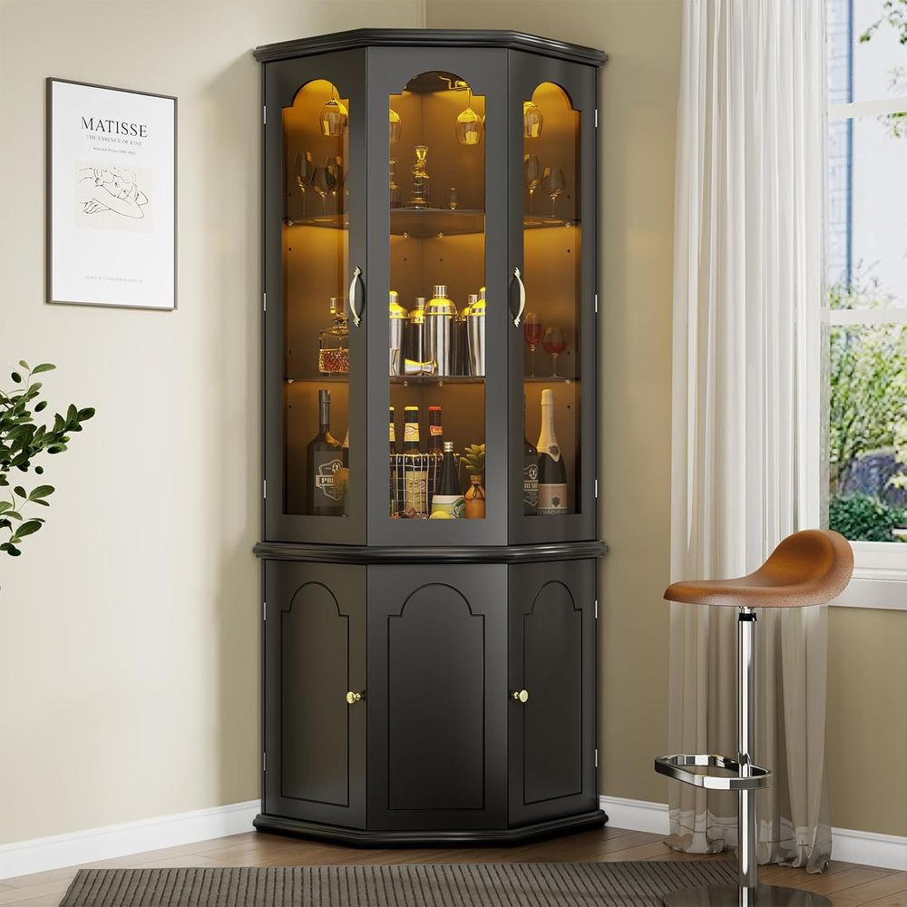 Temperli Cam Kapılı Işıklı Bar - Home Bar And Cabinet incelemesi ve fiyatı