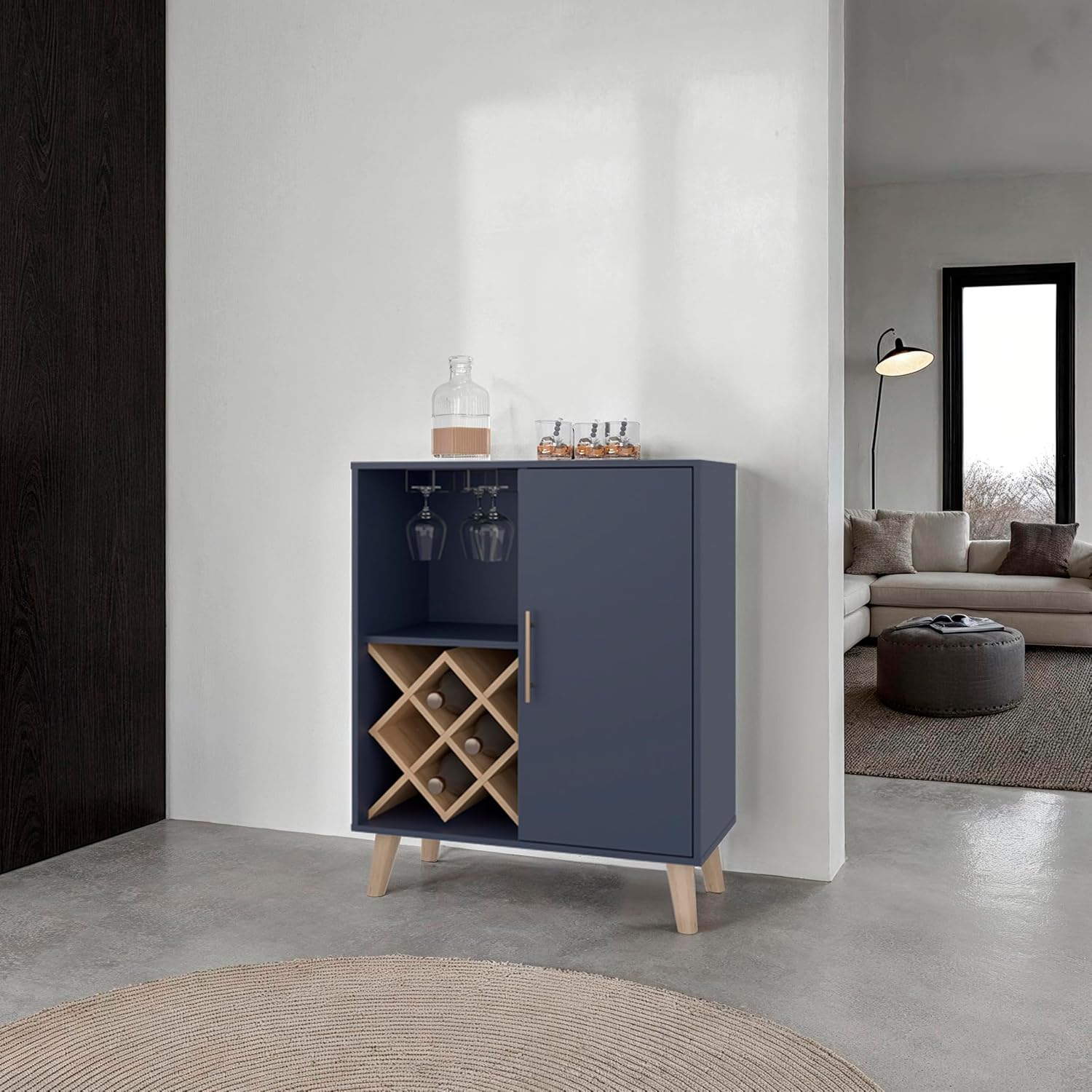 Meşe Mavisi Bar Dolabı 4 Raflı - Home Bar Shelves incelemesi ve fiyatı